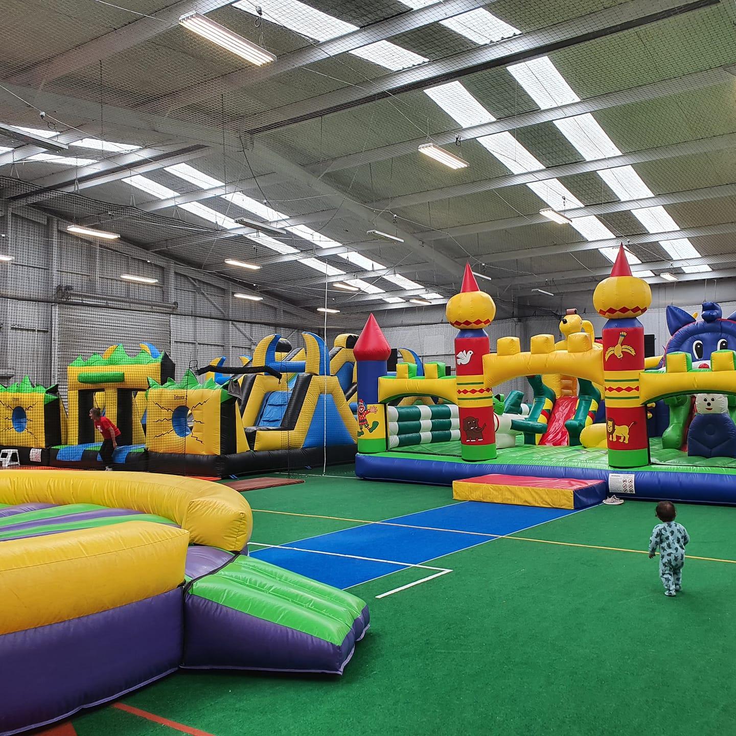 Fun for all ages in the inflatable zone!